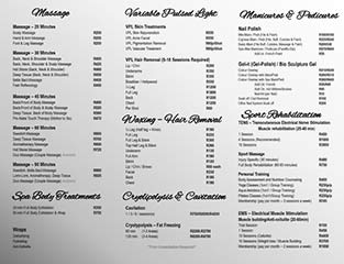 Cape Town Massage Prices
