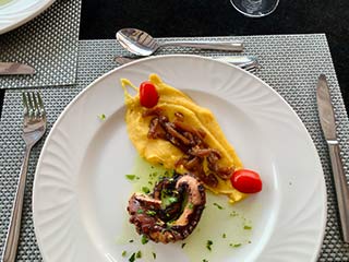 Octopus at Greek restaurant Mitsis Rodos Village Beach Hotel & Spa