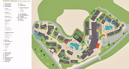 Mitsis Rodos Village Beach Hotel & Spa hotel map