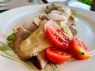 Vitello Tonnato at Italian a la carte Mitsis Rodos Village Beach Hotel & Spa