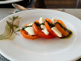 Caprese salad at Italian a la carte Mitsis Rodos Village Beach Hotel & Spa