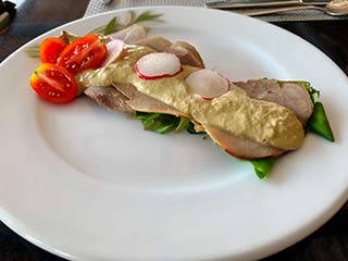 Vitello Tonnato at Italian a la carte Mitsis Rodos Village Beach Hotel & Spa