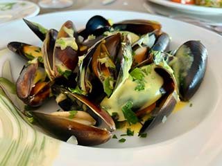 Cozze al vino at Italian a la carte Mitsis Rodos Village Beach Hotel & Spa
