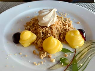 Lemon pie at Italian a la carte Mitsis Rodos Village Beach Hotel & Spa